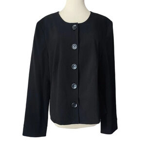 FRANCESS RITA Button Front Black Blazer Suit Jacket Size 16